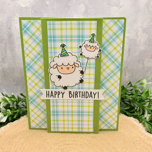 Cute Sheep Balloon Handmade Birthday Card-1