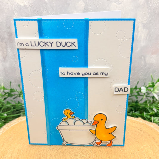 Dad I'm A Lucky Duck Handmade Father's Day Birthday Card-1