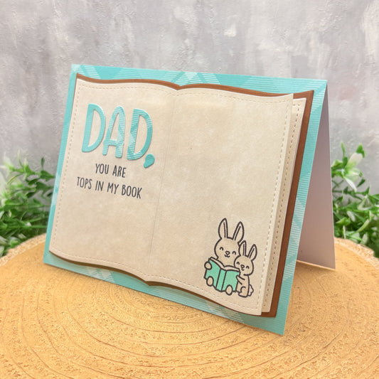 Dad Tops In My Book Handmade Father's Day Birthday Card-1
