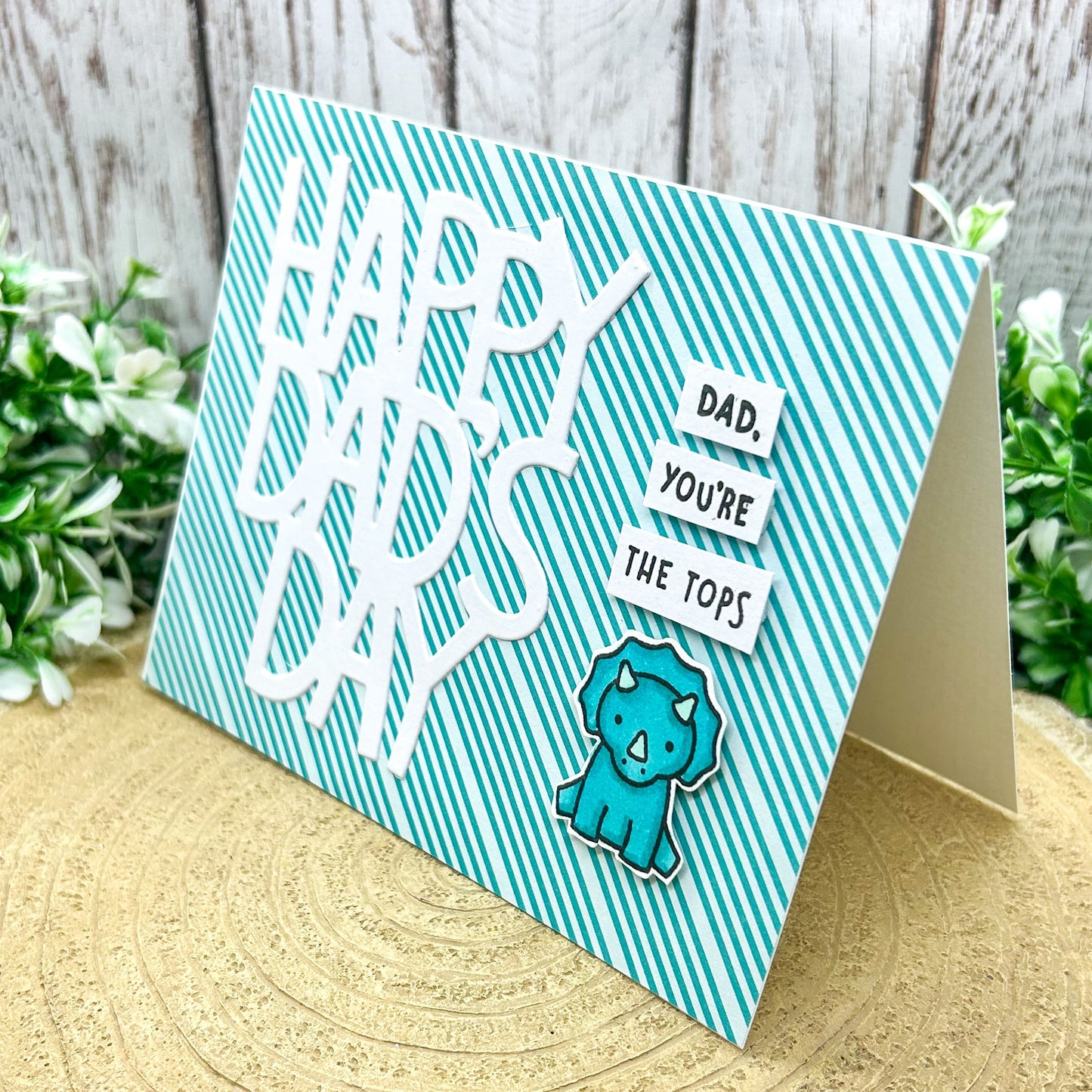 Dad You're The Tops Dino Handmade Father's Day Card-1