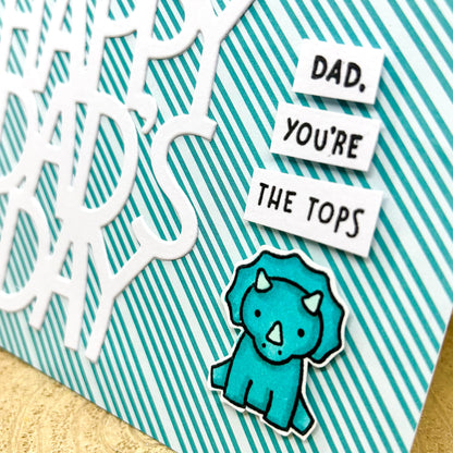 Dad You're The Tops Dino Handmade Father's Day Card-2