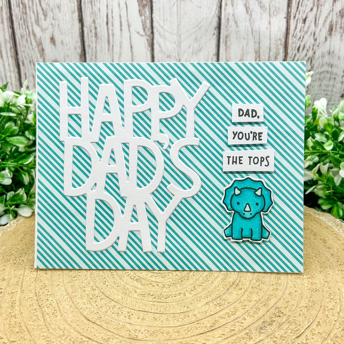 Dad You're The Tops Dino Handmade Father's Day Card