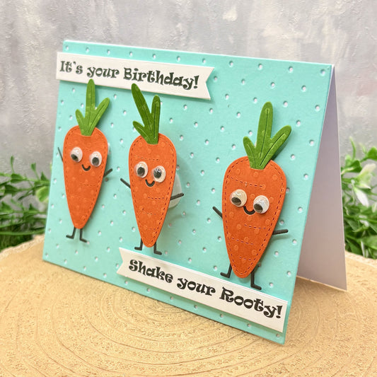 Dancing Carrots Funny Pun Handmade Birthday Card-1