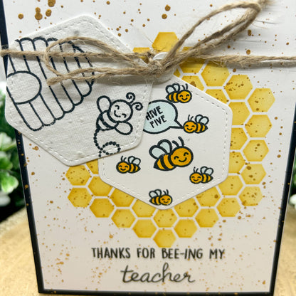 Eco-friendly Bee Handmade Teacher Thank You Card With Seed Paper Gift-2