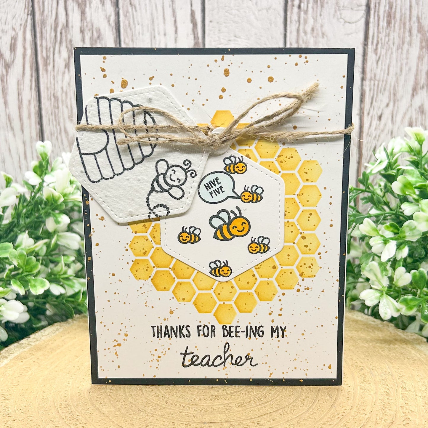 Eco-friendly Bee Handmade Teacher Thank You Card With Seed Paper Gift