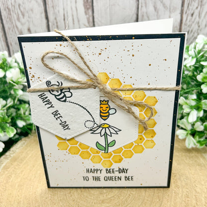 Eco-friendly Queen Bee Handmade Birthday Card With Seed Paper Gift-1
