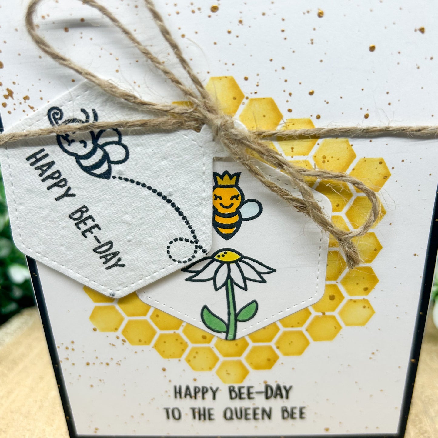 Eco-friendly Queen Bee Handmade Birthday Card With Seed Paper Gift-2
