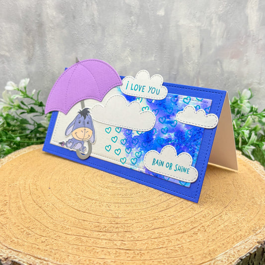 Eeyore I love You Rain Or Shine Handmade Character Card