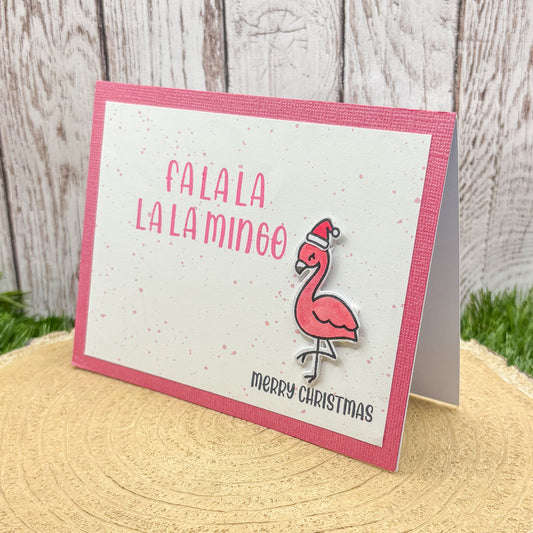 Fa La La Flamingo Handmade Christmas Card-1