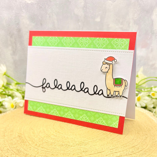 Fa la la Llama Handmade Christmas Card-1