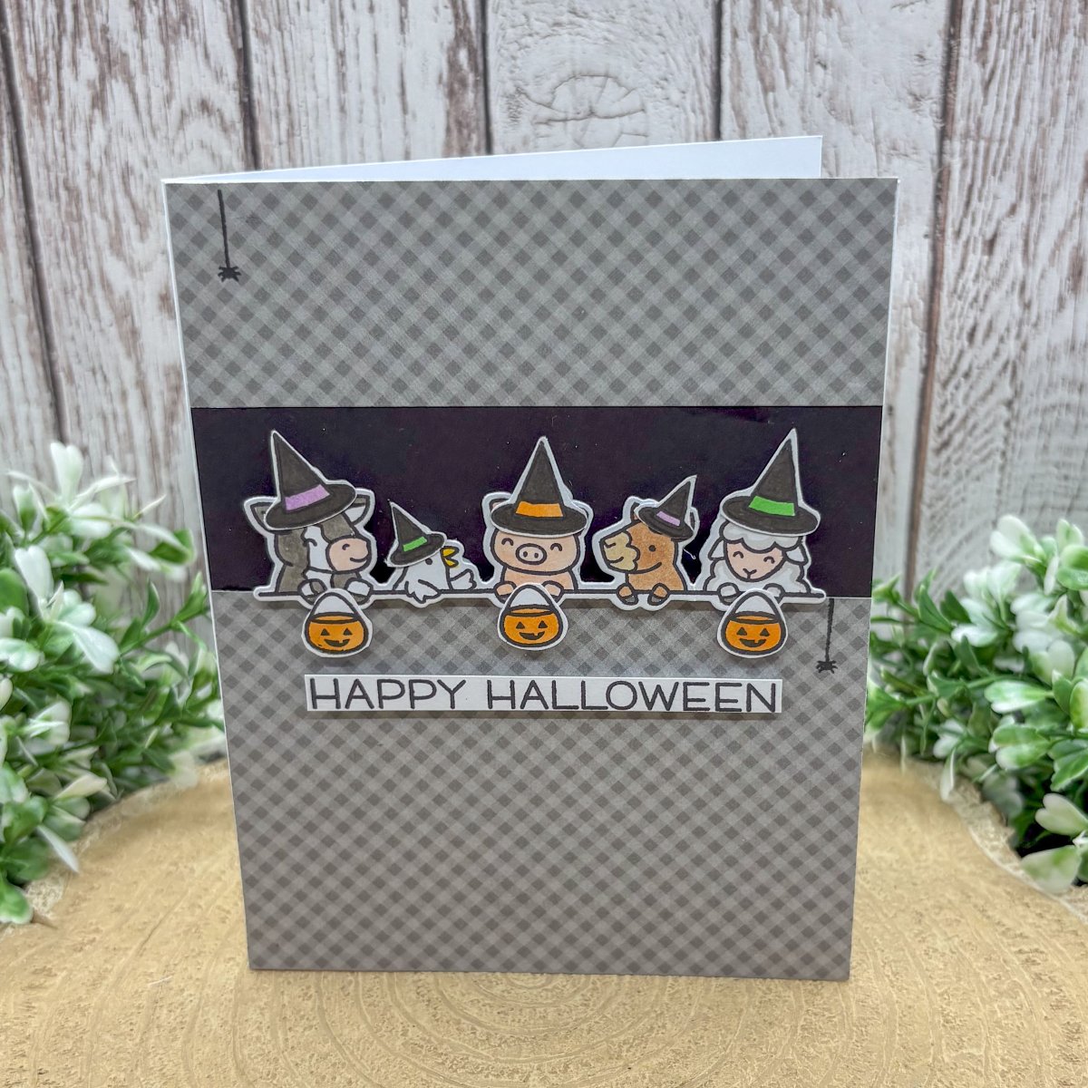 Farm Animals Handmade Halloween Card-1