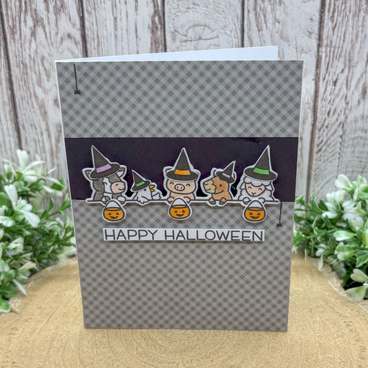 Farm Animals Handmade Halloween Card-1