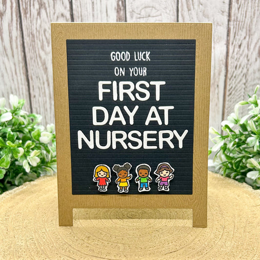 First Day At Nursery Handmade Good Luck Card