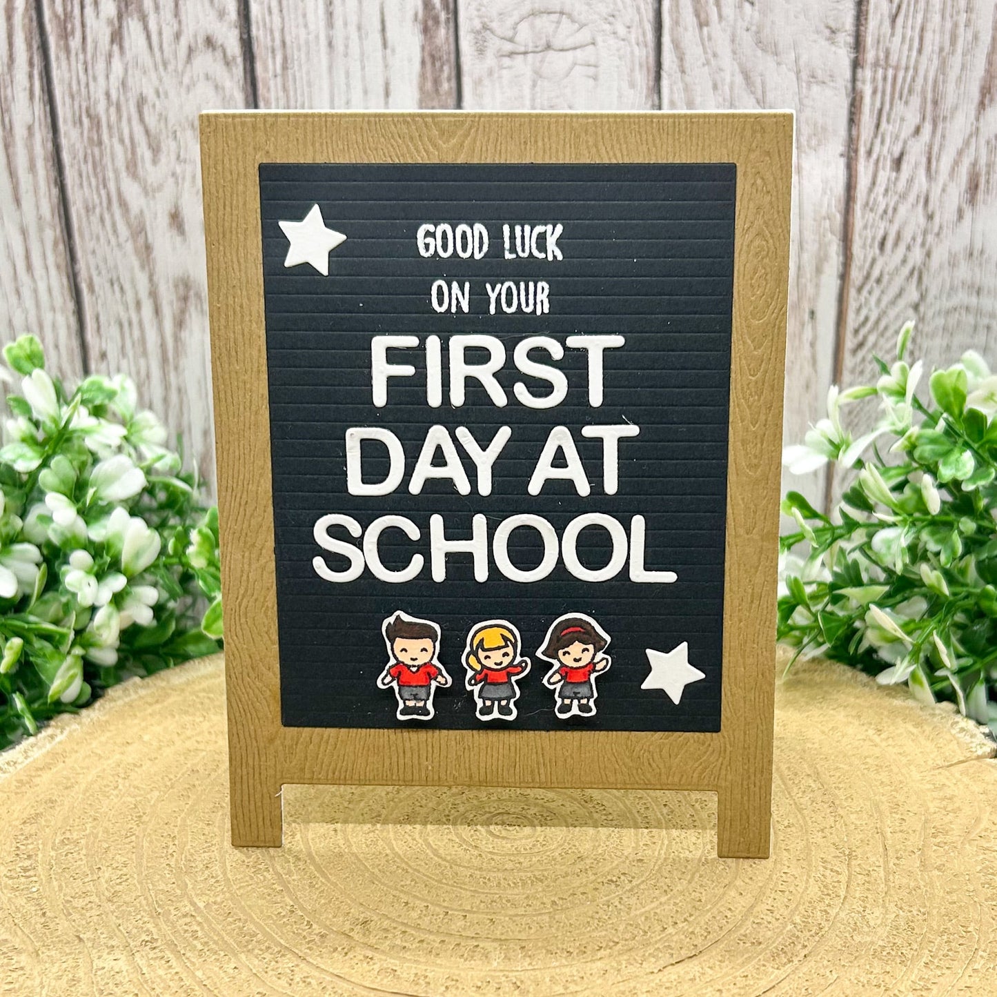 First Day At School Handmade Good Luck Card Card