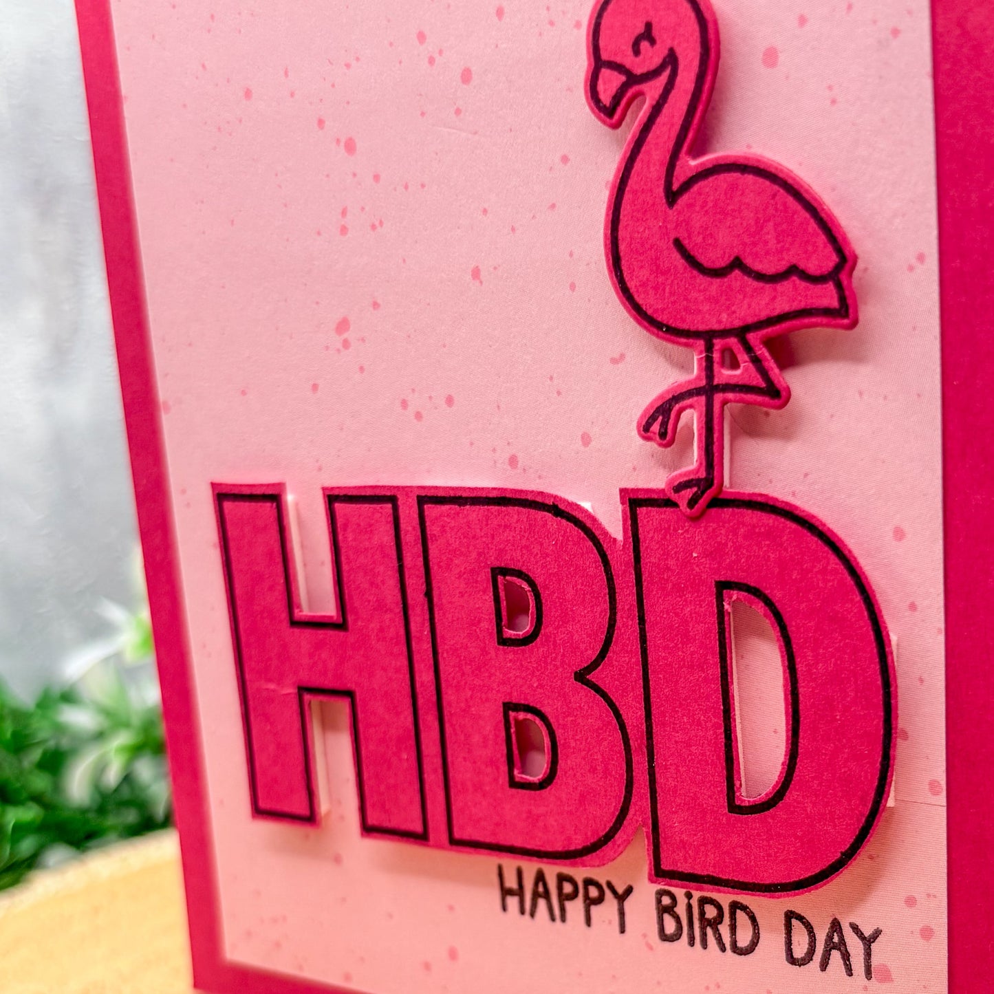 Flamingo Happy Bird Day Handmade Birthday Card-2