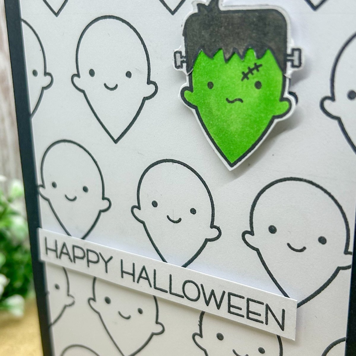 Frankenstein's Monster Happy Halloween Handmade Card-2