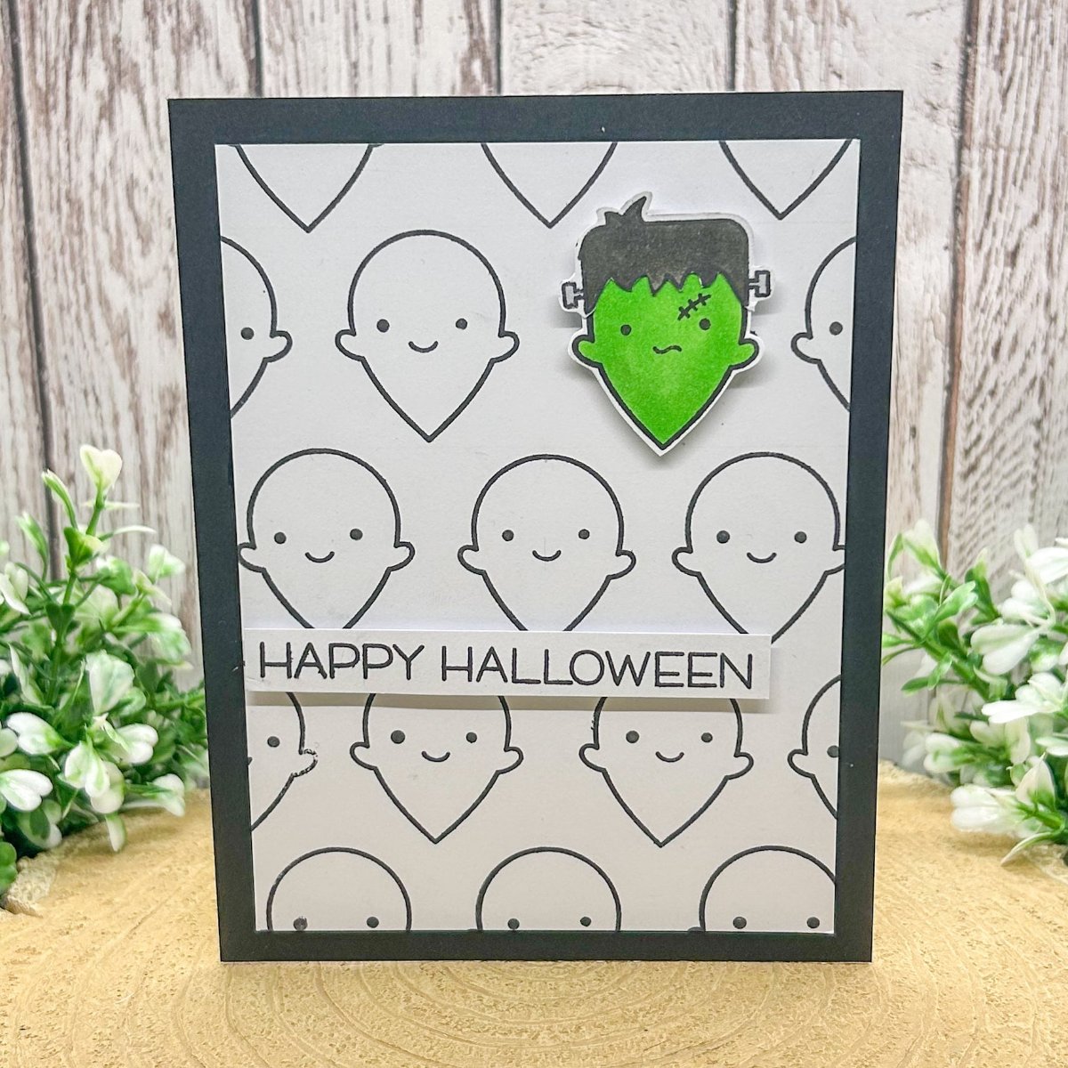 Frankenstein's Monster Happy Halloween Handmade Card