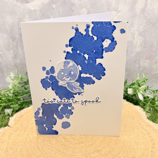 Friendly Ghost Too Cute To Spook Handmade Halloween Card-1