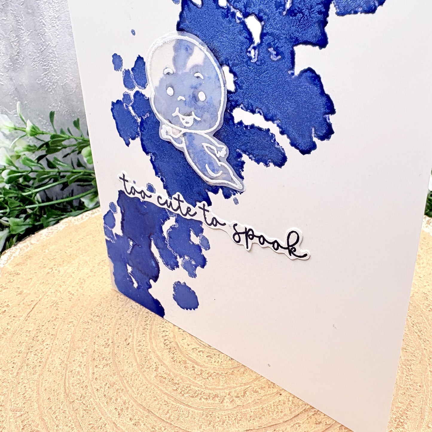 Friendly Ghost Too Cute To Spook Handmade Halloween Card-2