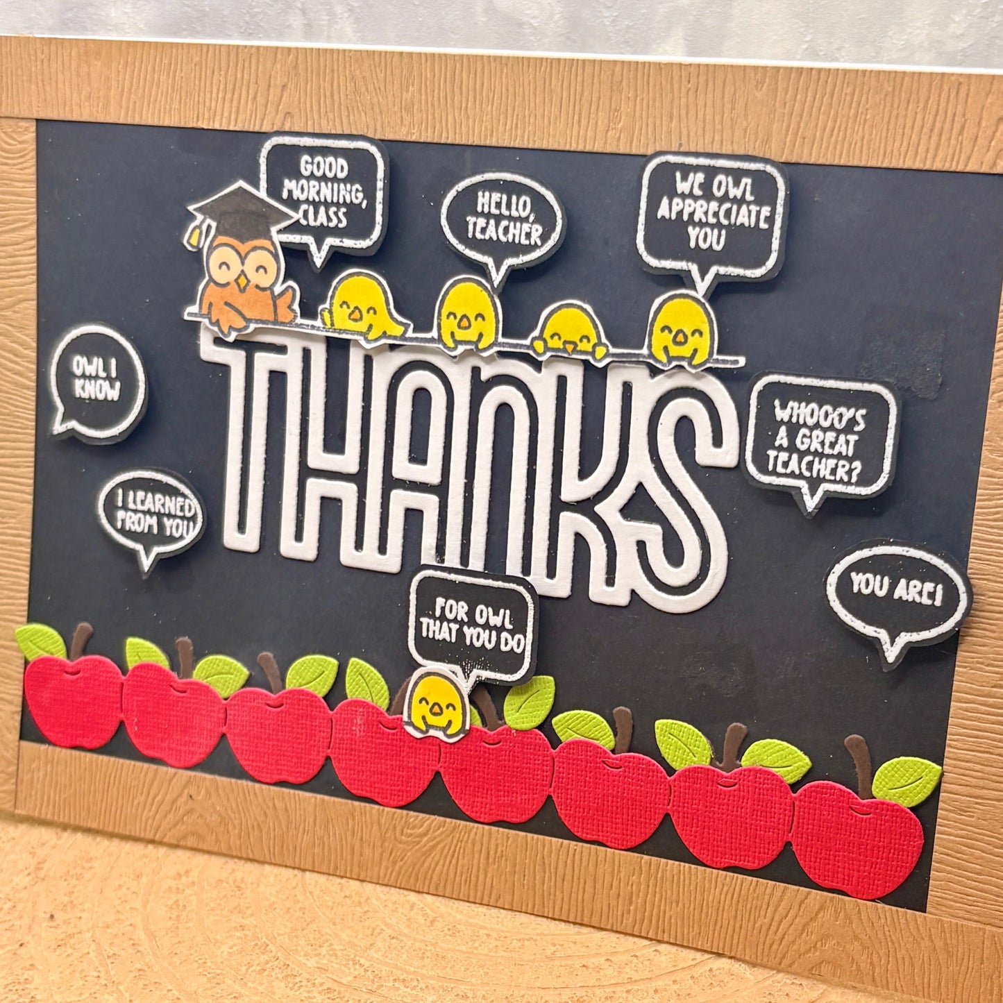 Funny Owl Quotes Handmade Thank You Teacher Card-2