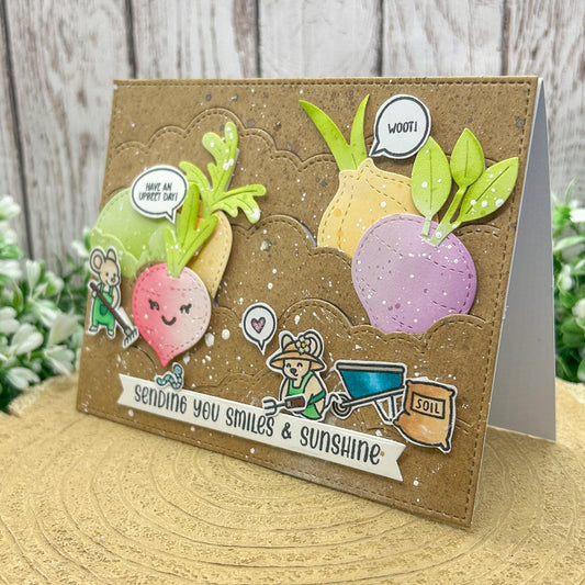 Gardening Mouse & Veg Funny Puns Handmade Card-1