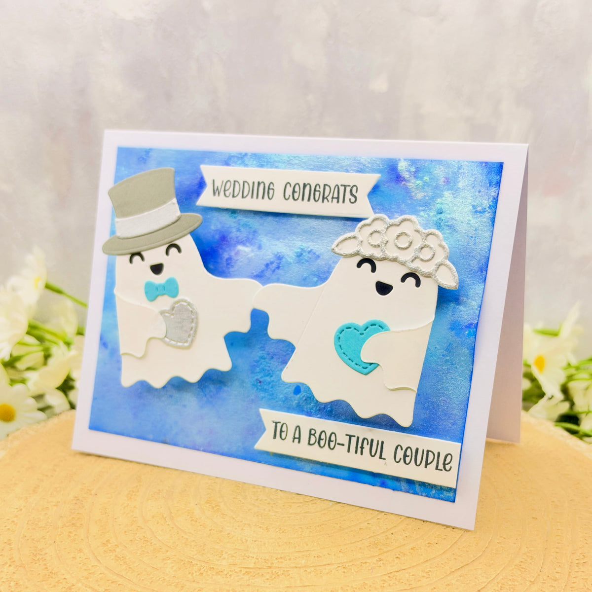 Ghost Couple Handmade Wedding Day Card-1