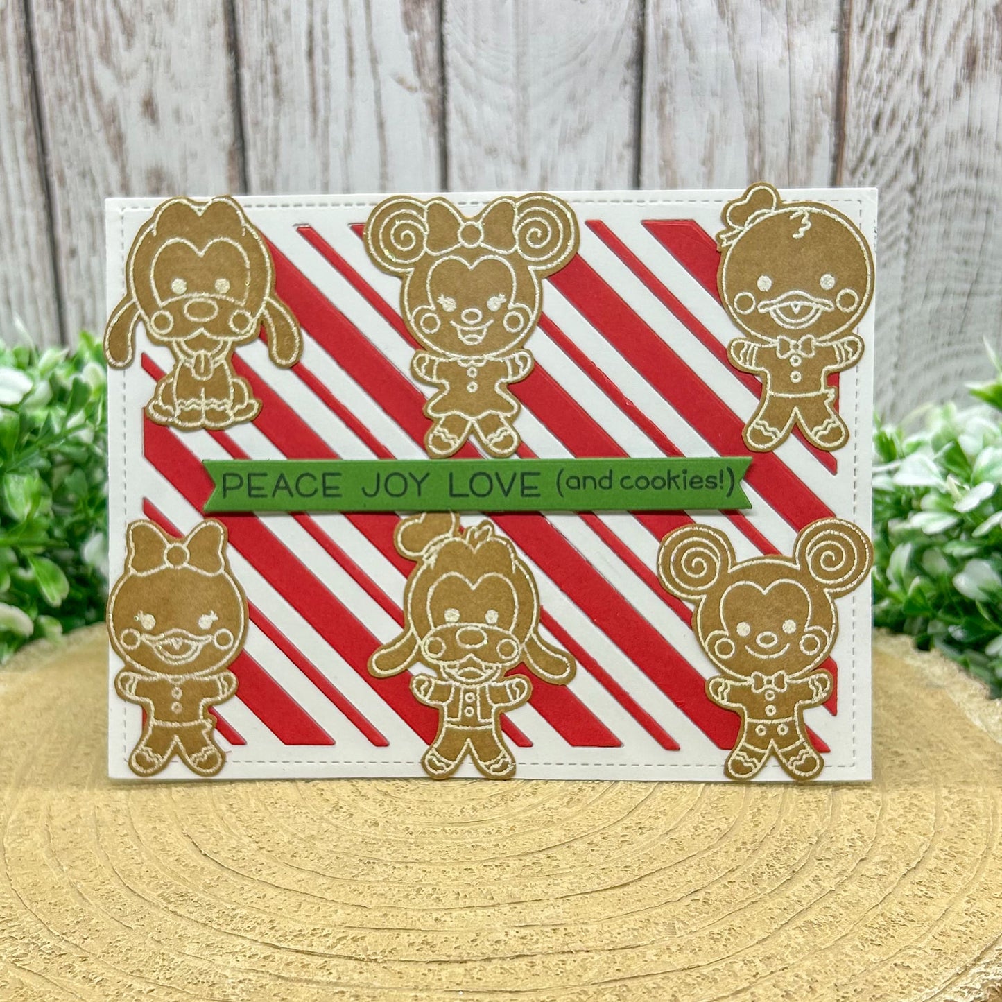 Gingerbread Cartoon Characters Handmade Christmas Card