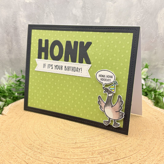 Goose Honk Honk Hooray Handmade Birthday Card-1