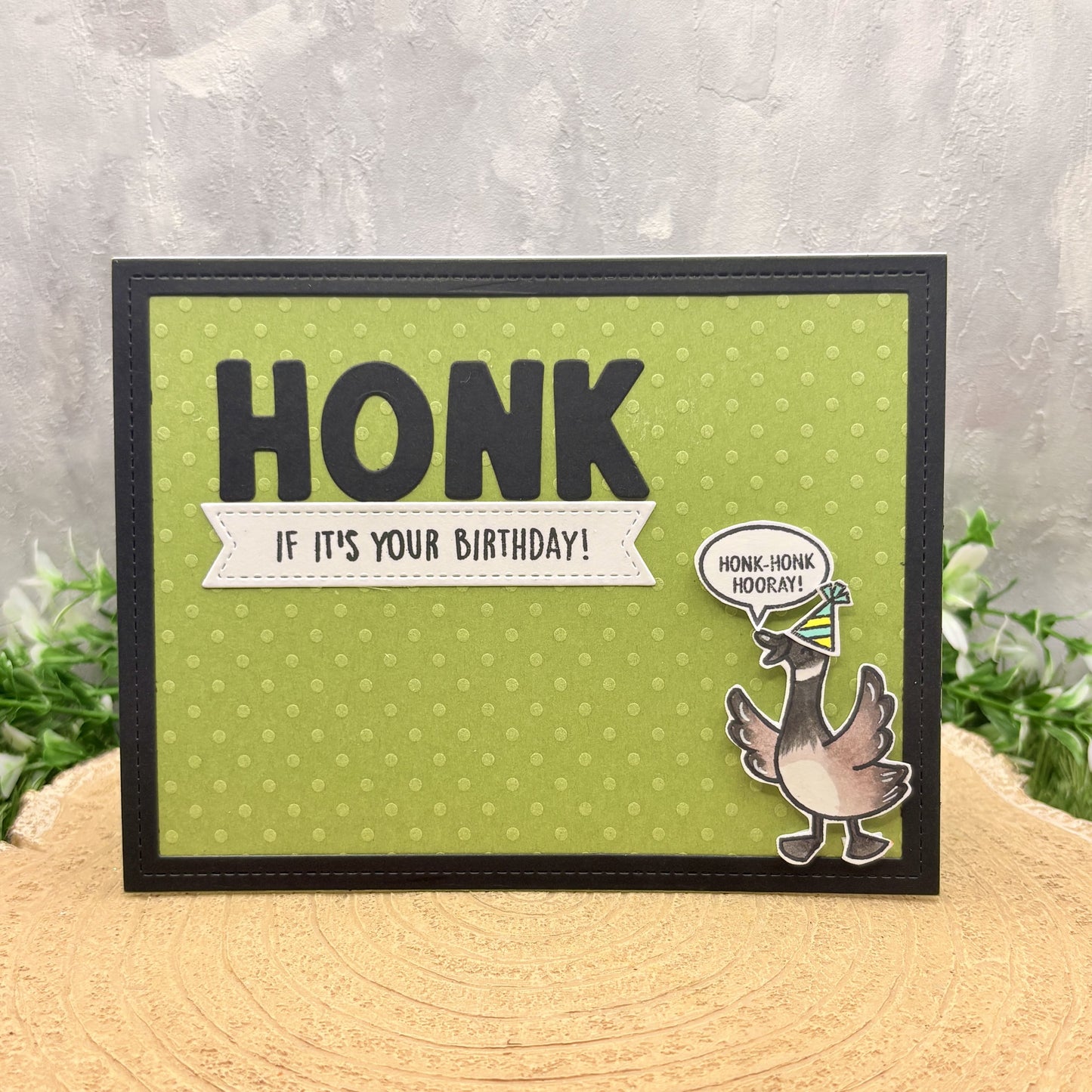 Goose Honk Honk Hooray Handmade Birthday Card
