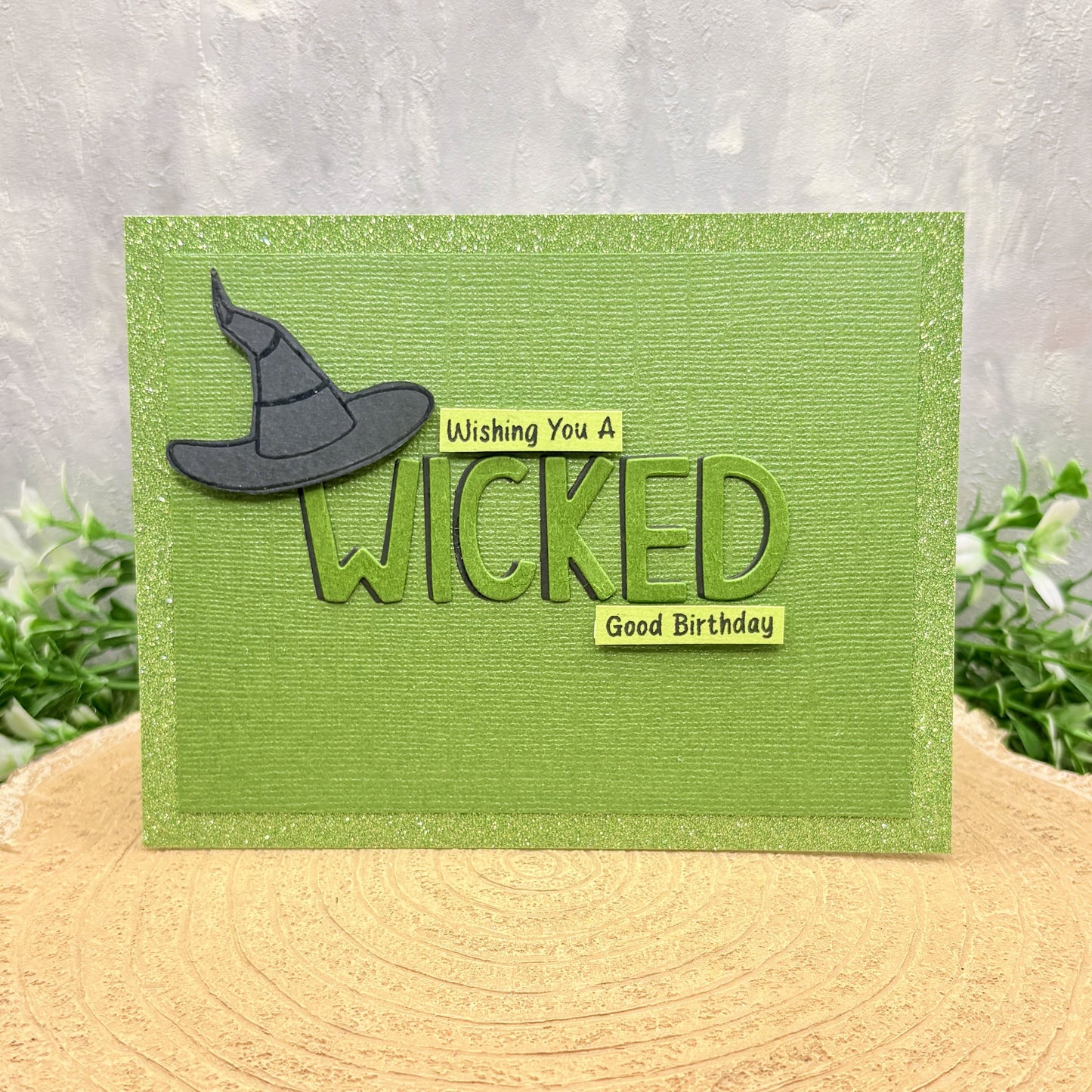 Green Have a Wicked Birthday Handmade Character Card