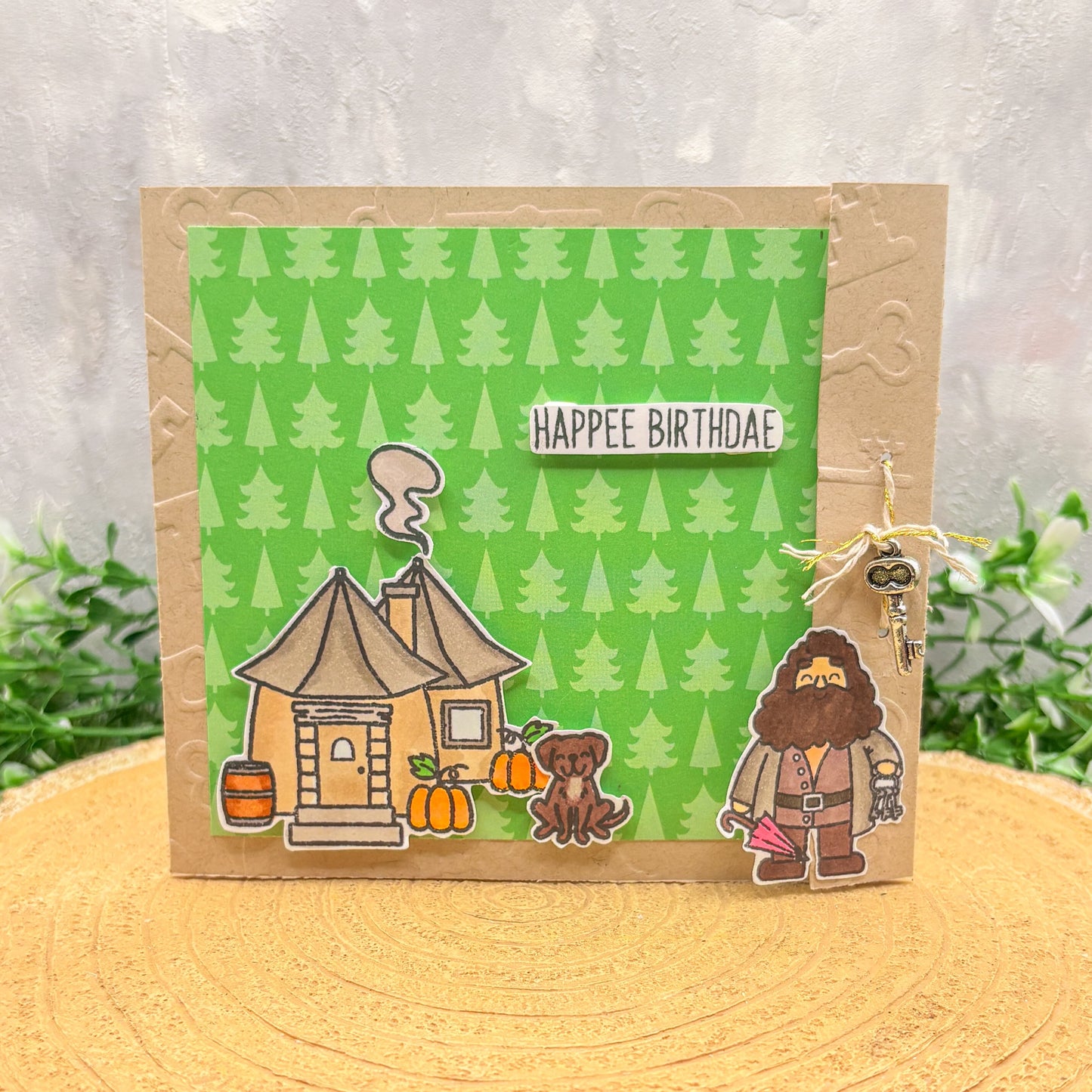 Happee Birthdae Wizard Giant Handmade Character Birthday Card