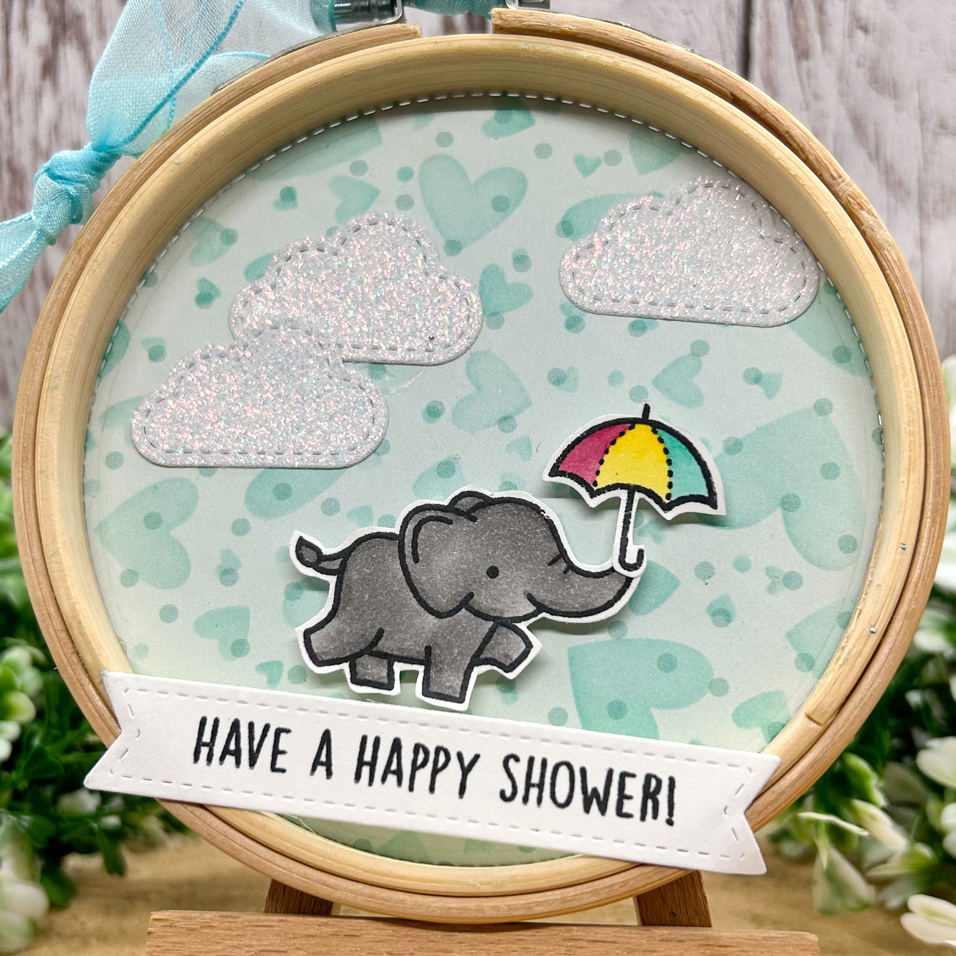 Happy Baby Shower Embroidery Hoop Hanging Ornament Gift-1