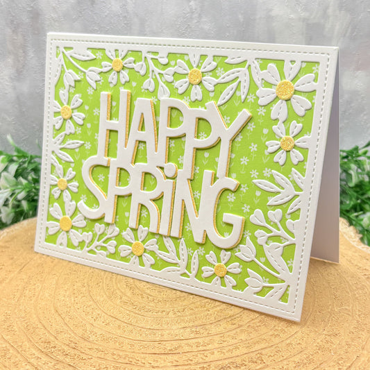 Happy Spring Floral Handmade Card-1