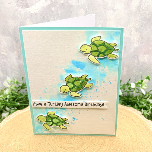Have A Turtley Awesome Birthday Handmade Card-1