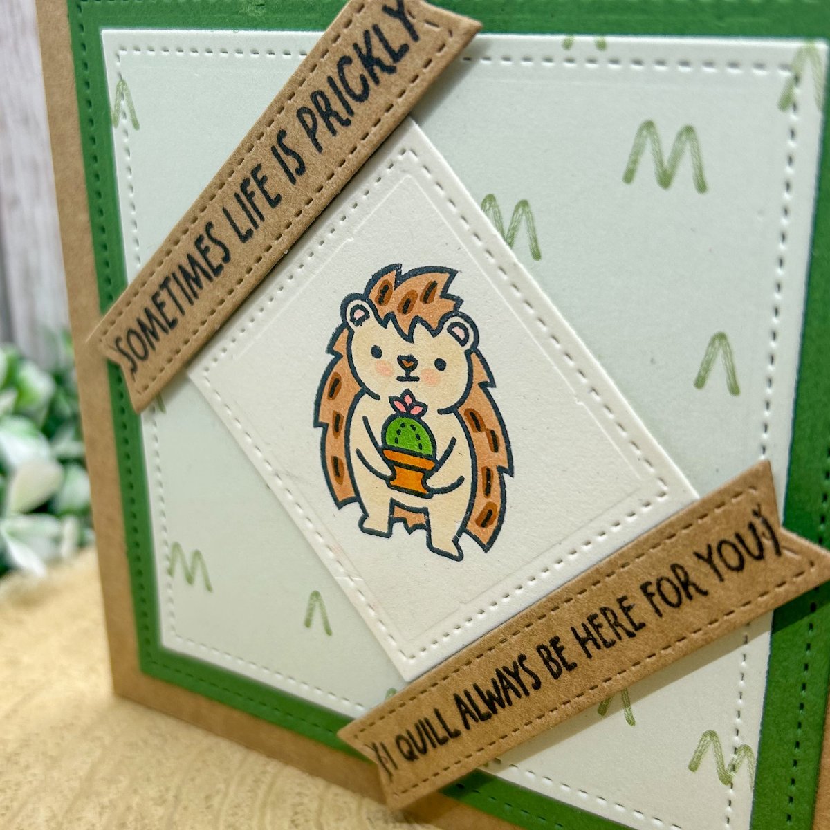 Hedgehog Pun Square Handmade Card-2