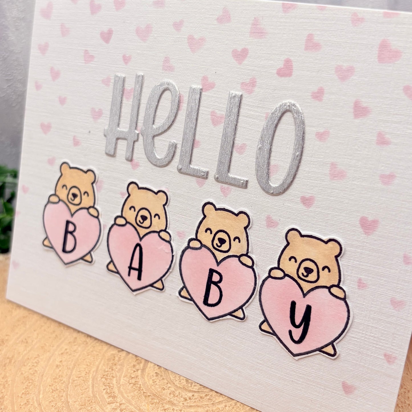 Hello Baby Girl Handmade New Baby Card-2