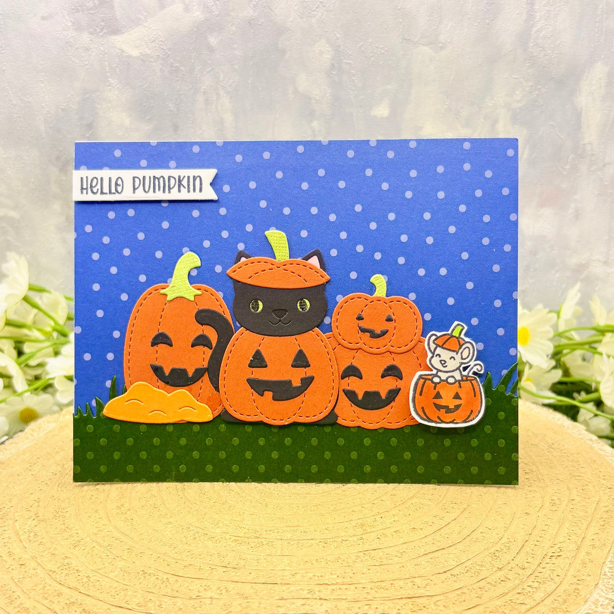 Hello Pumpkin Handmade Halloween Card