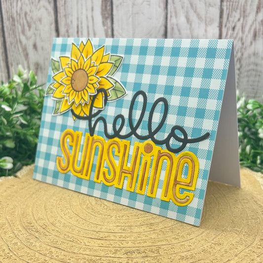 Hello Sunshine Sunflower Handmade Card-1