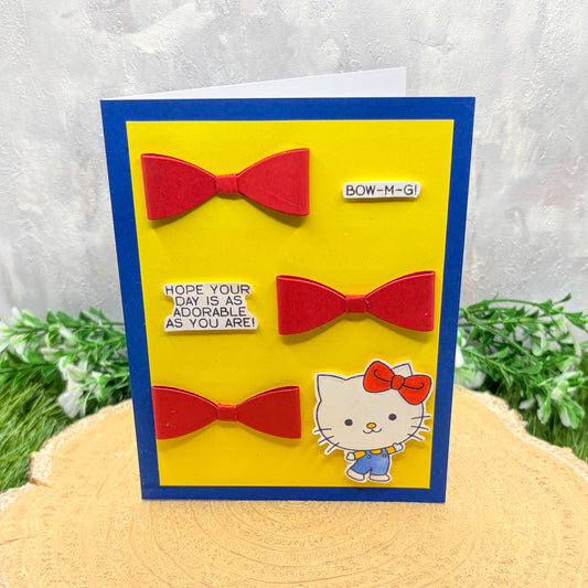 Hi Cat Handmade Character Birthday Card-1