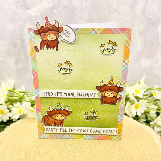 Highland Cows Handmade Birthday Card-1
