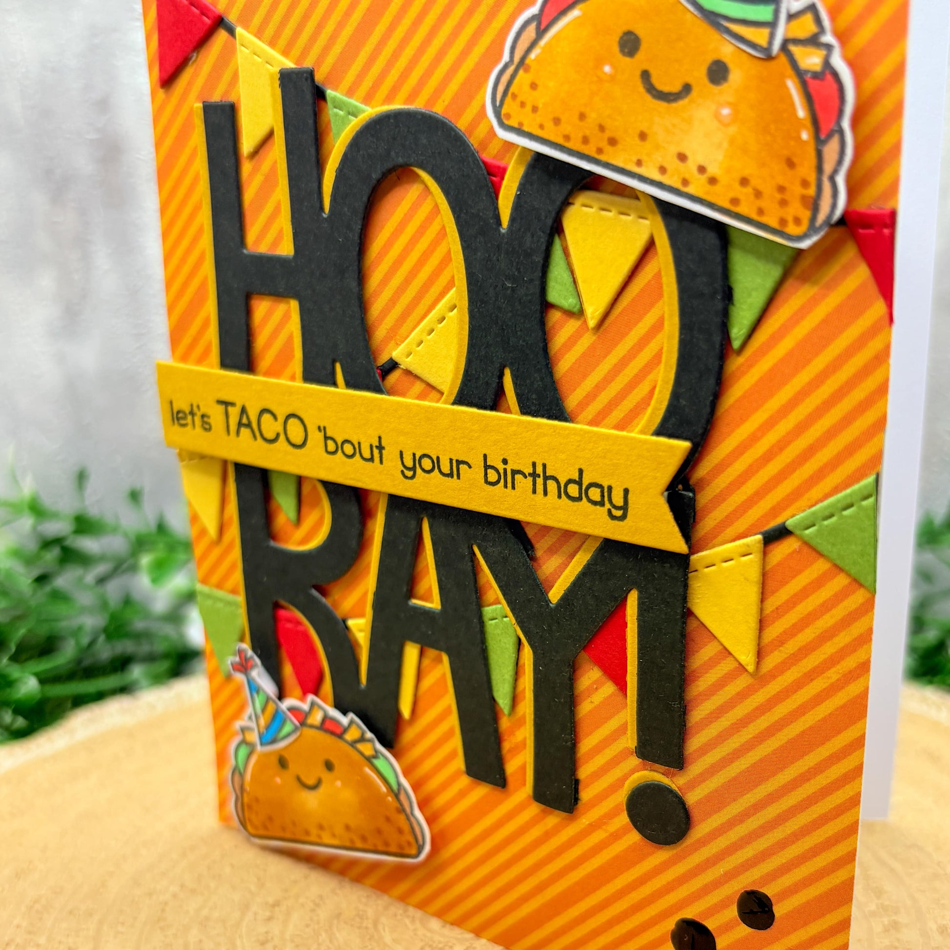 Hooray! Funny Taco Pun Handmade Birthday Card-2