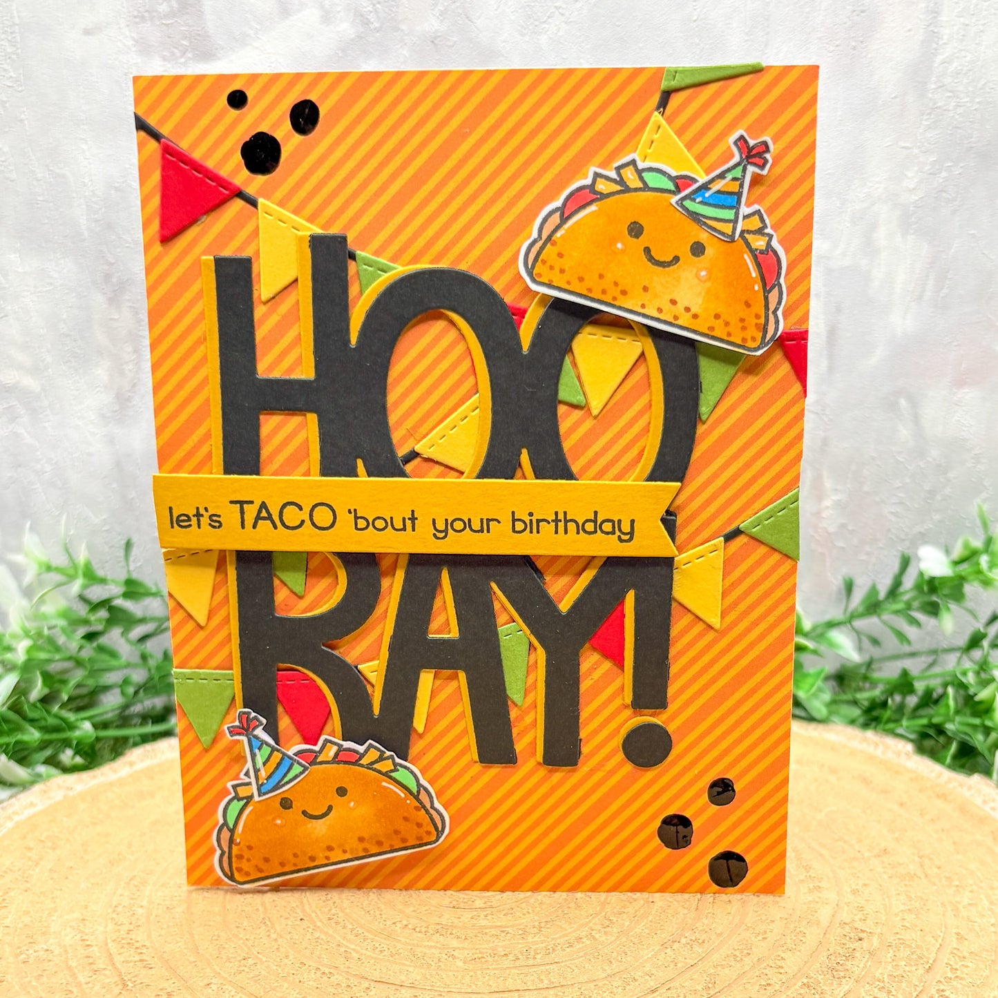 Hooray! Funny Taco Pun Handmade Birthday Card