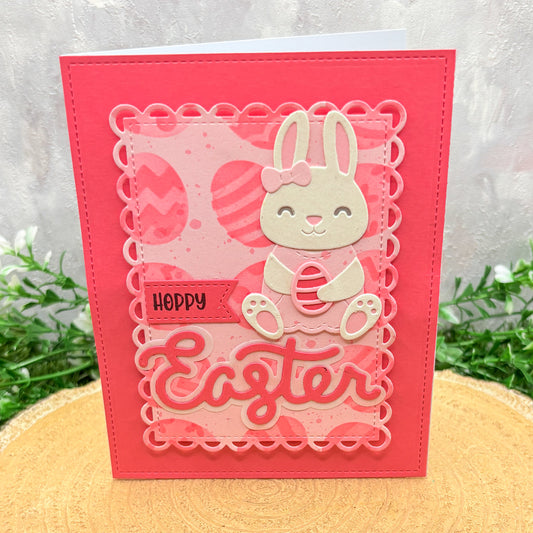 Hoppy Easter Cute Bunny Handmade Easter Card-1