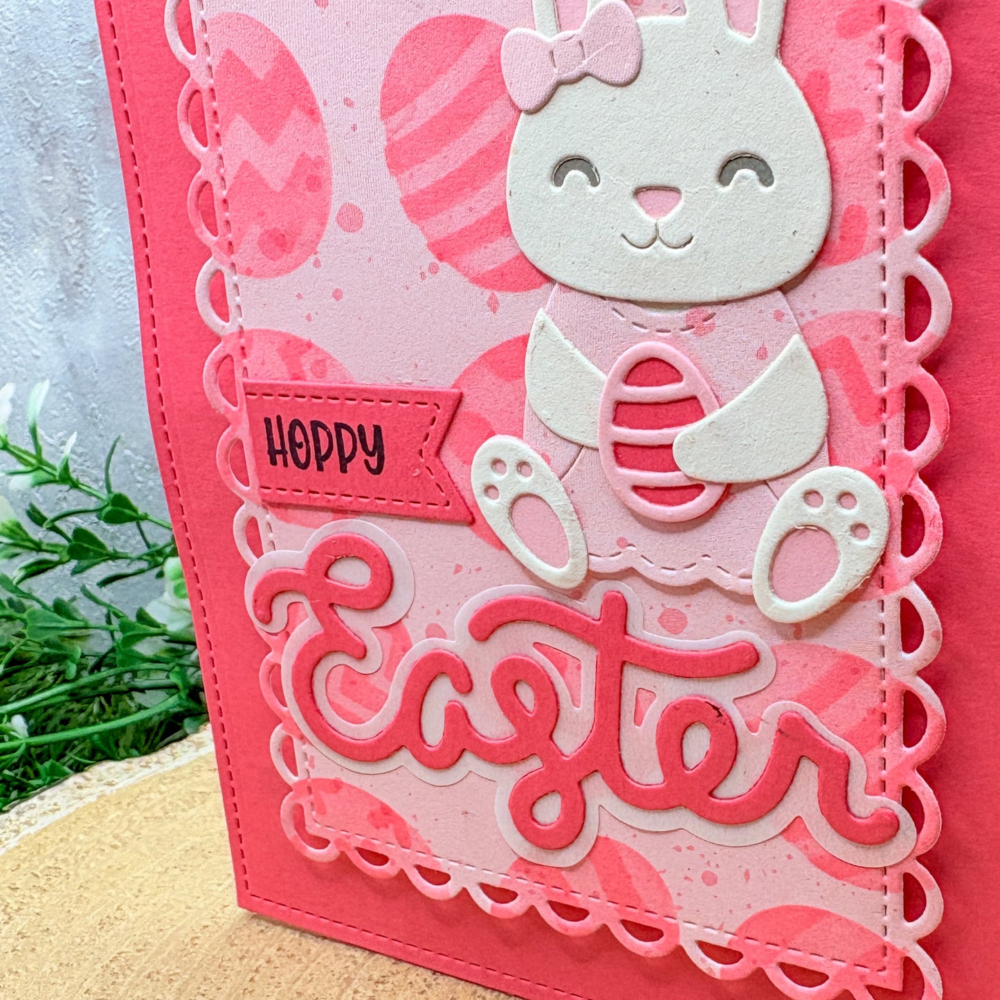 Hoppy Easter Cute Bunny Handmade Easter Card-2