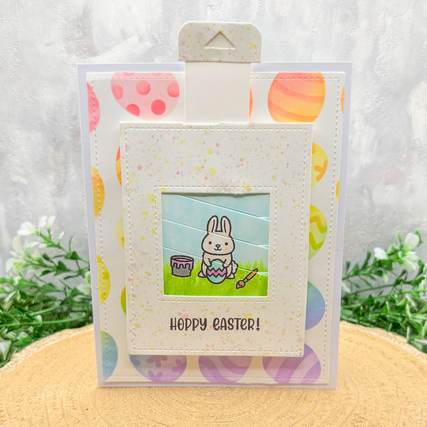 Hoppy Easter Pull Tab Reveal Handmade Easter Card-1