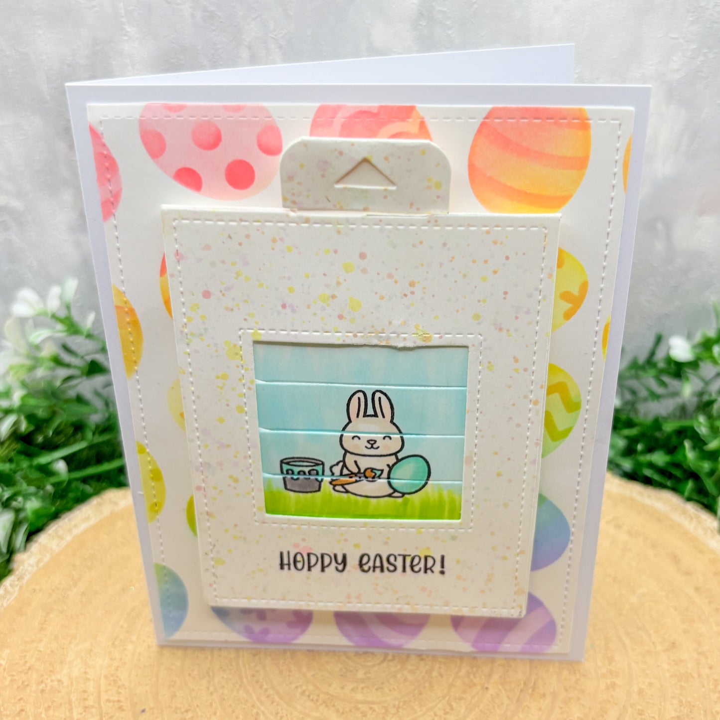 Hoppy Easter Pull Tab Reveal Handmade Easter Card-2
