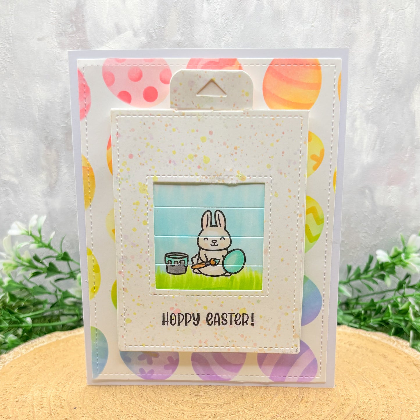 Hoppy Easter Pull Tab Reveal Handmade Easter Card
