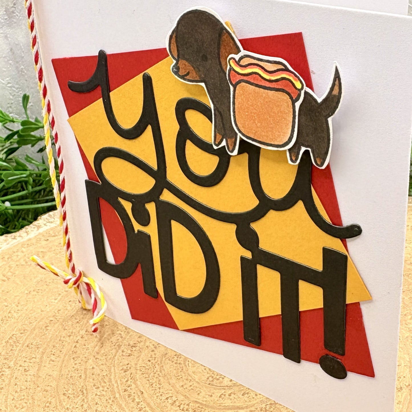 Hot Dog You Did It Handmade Congratulations Card-2