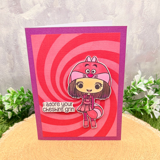 I Adore Your Cheshire Grin Handmade Character Card-1
