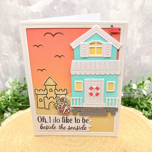 I Do Like To Be Beside The Seaside Handmade Card-1
